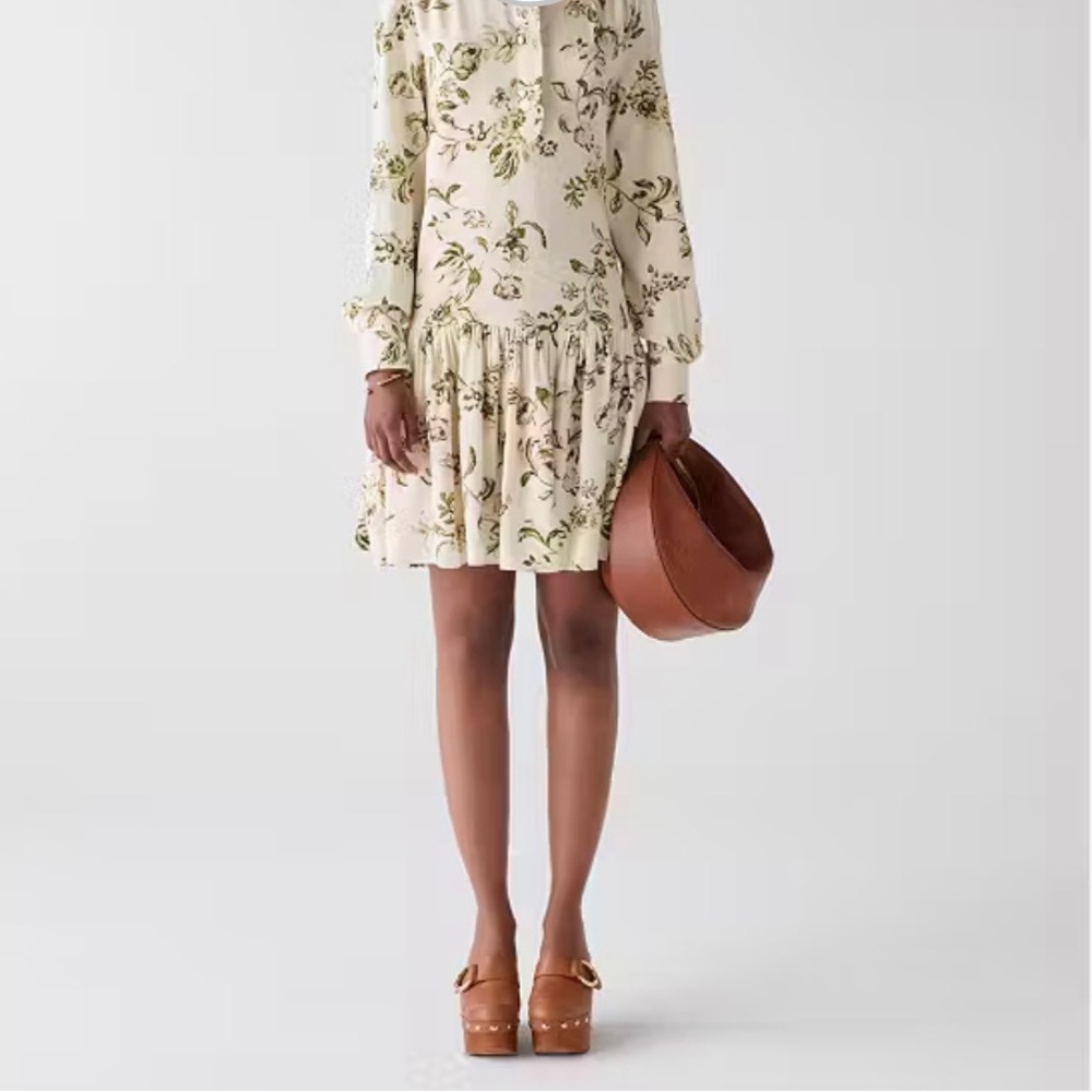 Kate Spade GATHERED FLOUNCE
SHIRTDRESS Color: Parchment XL NWT